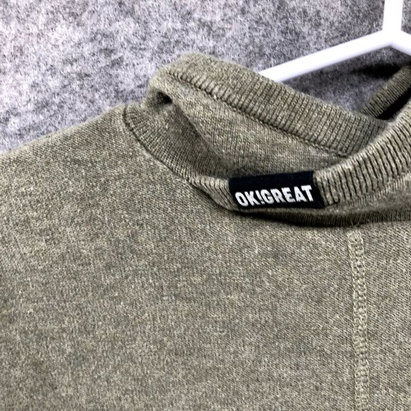 Zara Boys Size 4T Green Sweater Olive Green Zip Pocket Knit Pullover Sporty - Picture 4 of 8